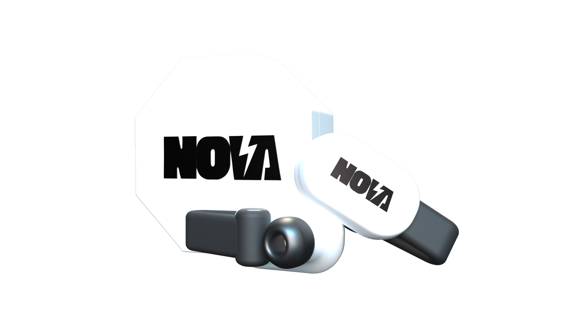 NOVA Earbuds V1 White & Black